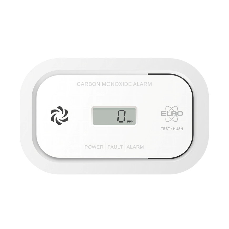 Elro koolmonoxidemelder, met 10-jarig sensor en display, wit, FC5003