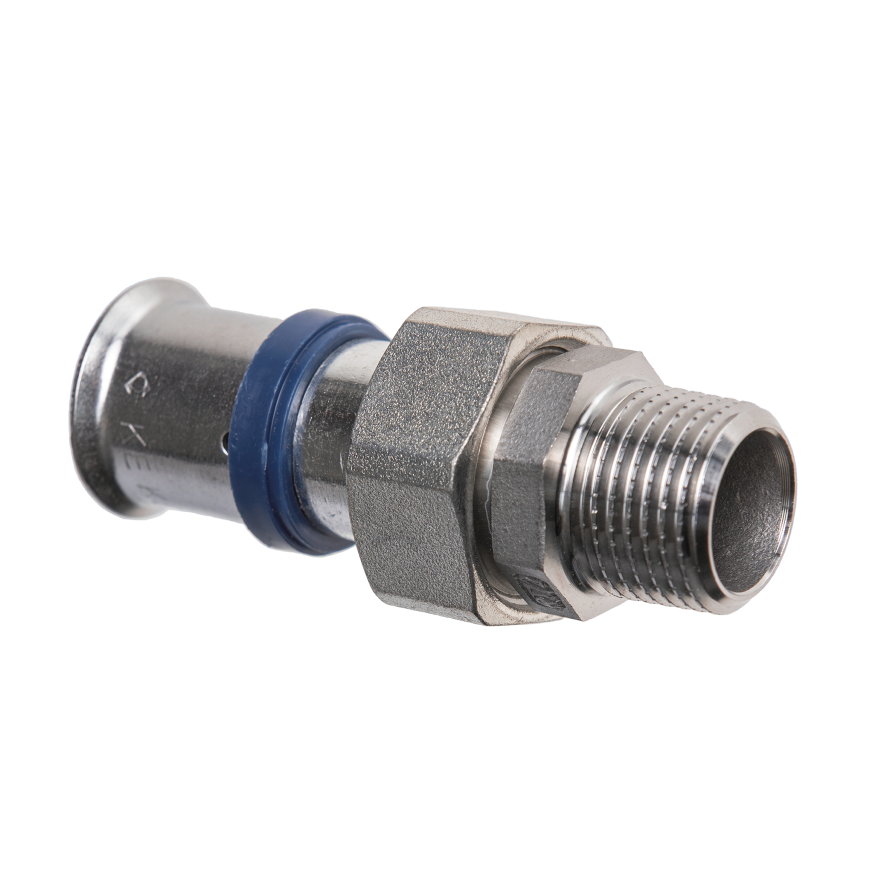 Ke Kelit Kelox Ultrax draadkoppeling, messing, rvs, pers x buitendraad, 25 mm x &frac34;" 