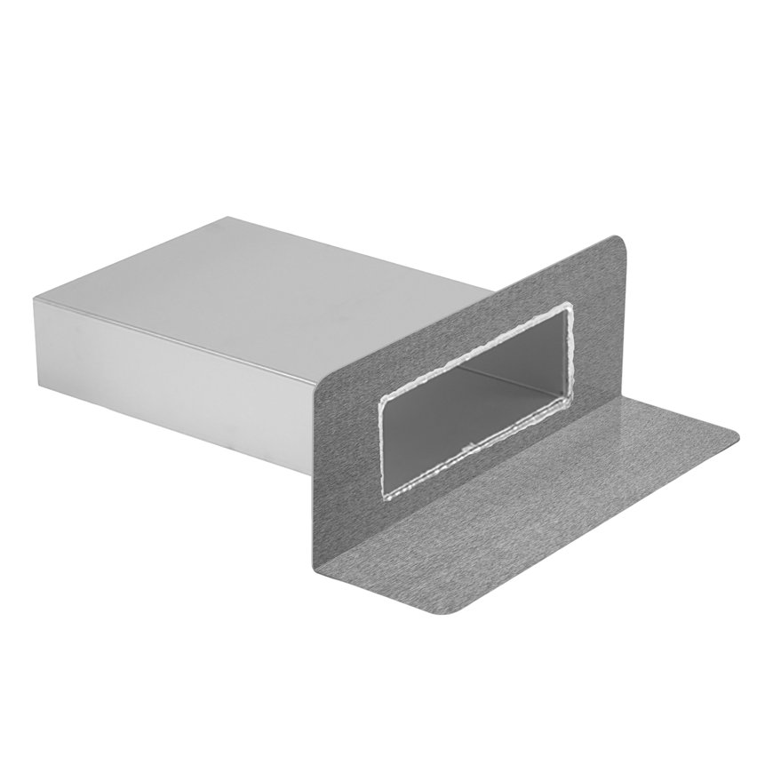 Anjo noodoverstort 90&deg;, aluminium, gesloten zijuitloop, 60 x 200 mm, l = 450 mm 