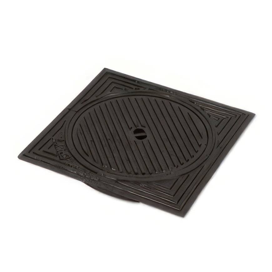 Putafdekking, gietijzer, voor ronde onderbak 315 mm, 395 x 395 mm 