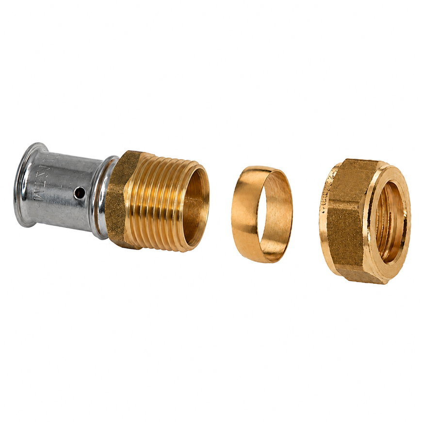 Ke Kelit Kelox Ultrax draadkoppeling, messing, pers x knel, 16 x &frac12;" mm 
