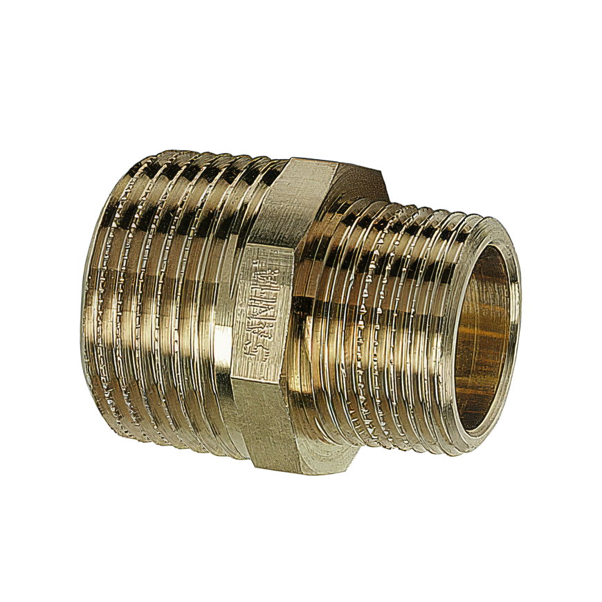 Sanha Purafit dubbele verloopnippel, brons, 2x buitendraad, &frac12;" x &frac14;" 