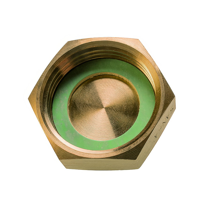 Sanha Purafit eindkap, brons, 1x binnendraad, ½", vlakke dichting