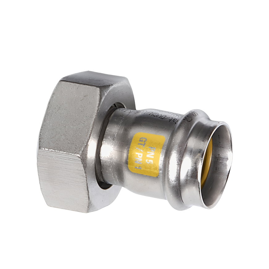 Sanha NiroSan Gas 2-delige koppeling, rvs 316L, pers x binnendraad, 22 mm x 1" 
