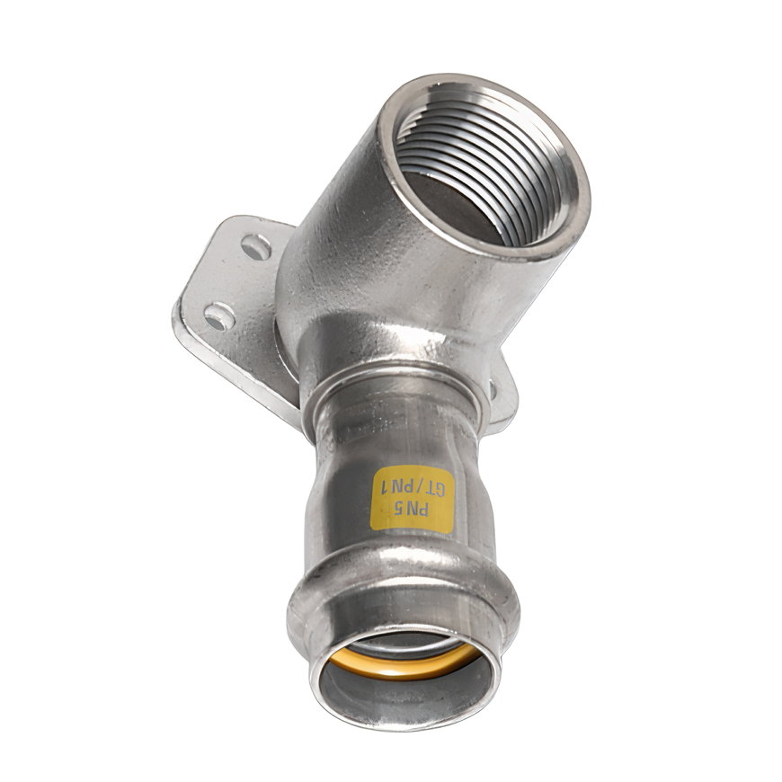 Sanha NiroSan Gas muurplaat, rvs 316L, pers x binnendraad, 22 mm x &frac34;" 