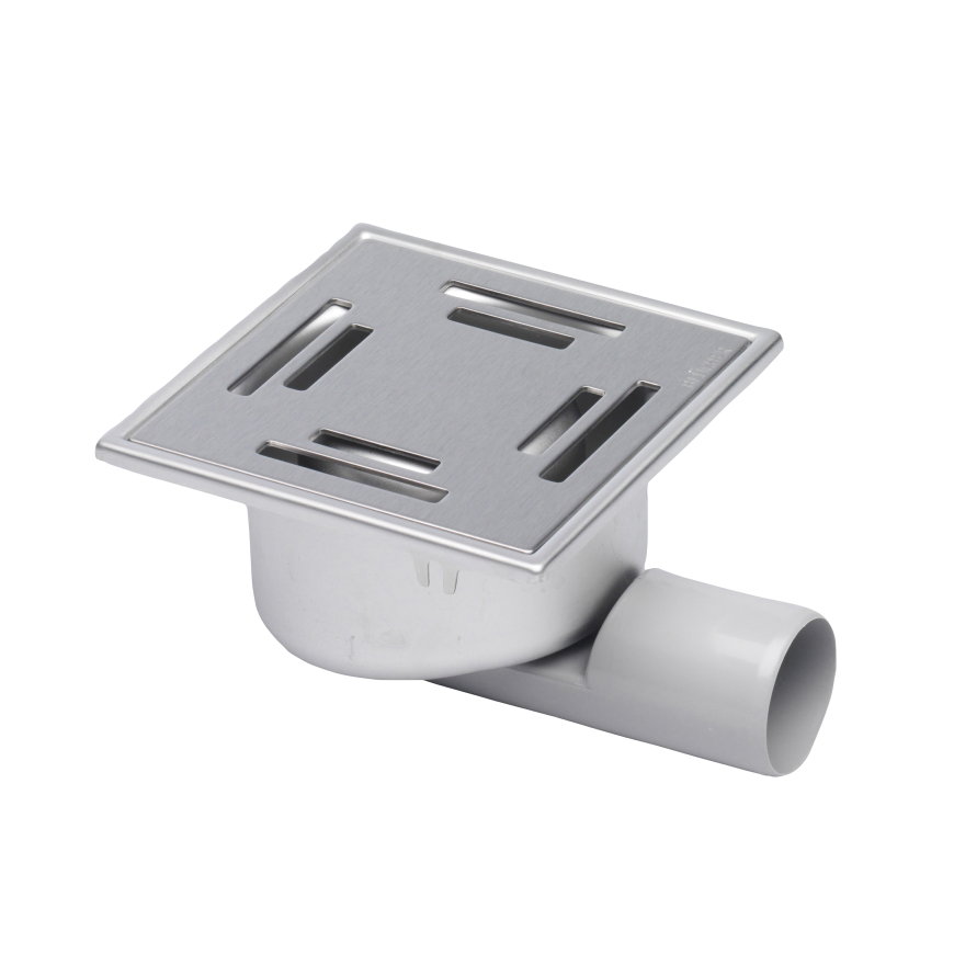 Aquaberg Bl&uuml;cher Compact afvoerput, rvs, oa/za, 147x147mm, 50mm, reukslot 50mm, zonder vergrendeling 