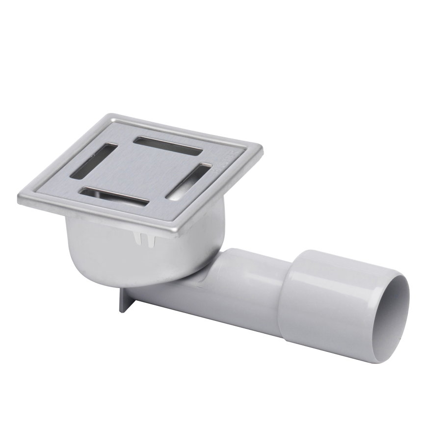 Aquaberg Bl&uuml;cher Compact afvoerput, rvs,oa/za, 97x97mm, 40/50mm, reukslot 25mm, zonder vergrendeling 