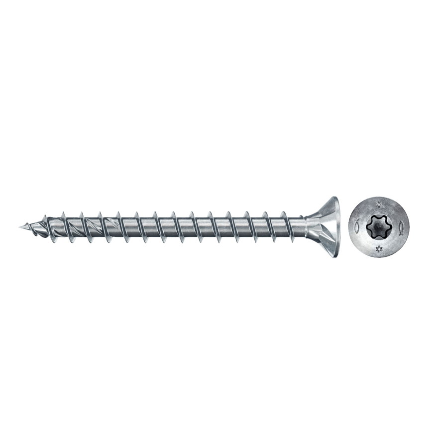 Fischer Schraube, galvanisch verzinkt, FPF, ZPF, Vollgewinde, Senkkopf, T20, 4,5 x 40 mm, 200 Stk.