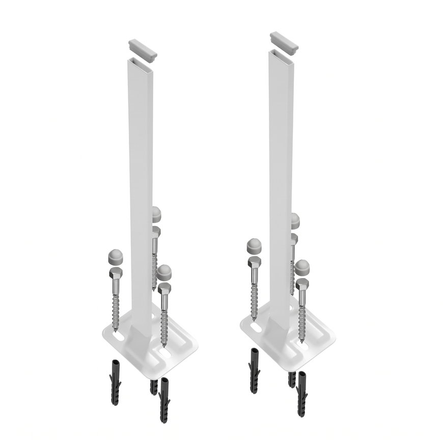 Rofix standbuis / standconsole 600 mm, wit, set &agrave; 2 stuks 