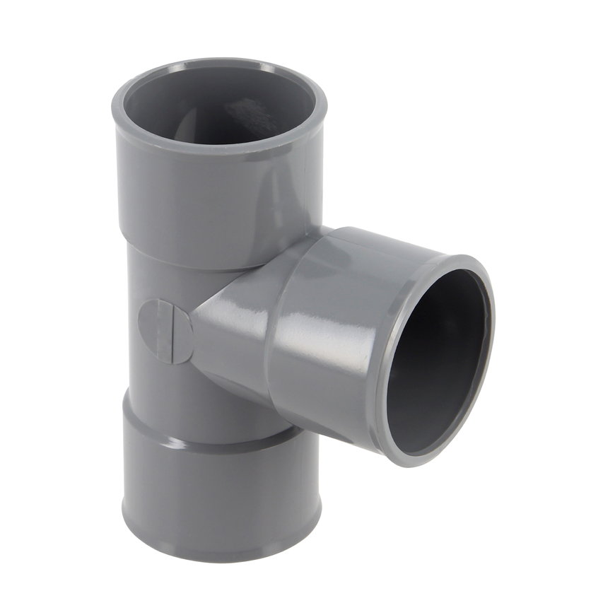 Nicoll T-stuk 88&deg;, pvc, 3x inwendig lijm, grijs, KOMO, 40 mm 