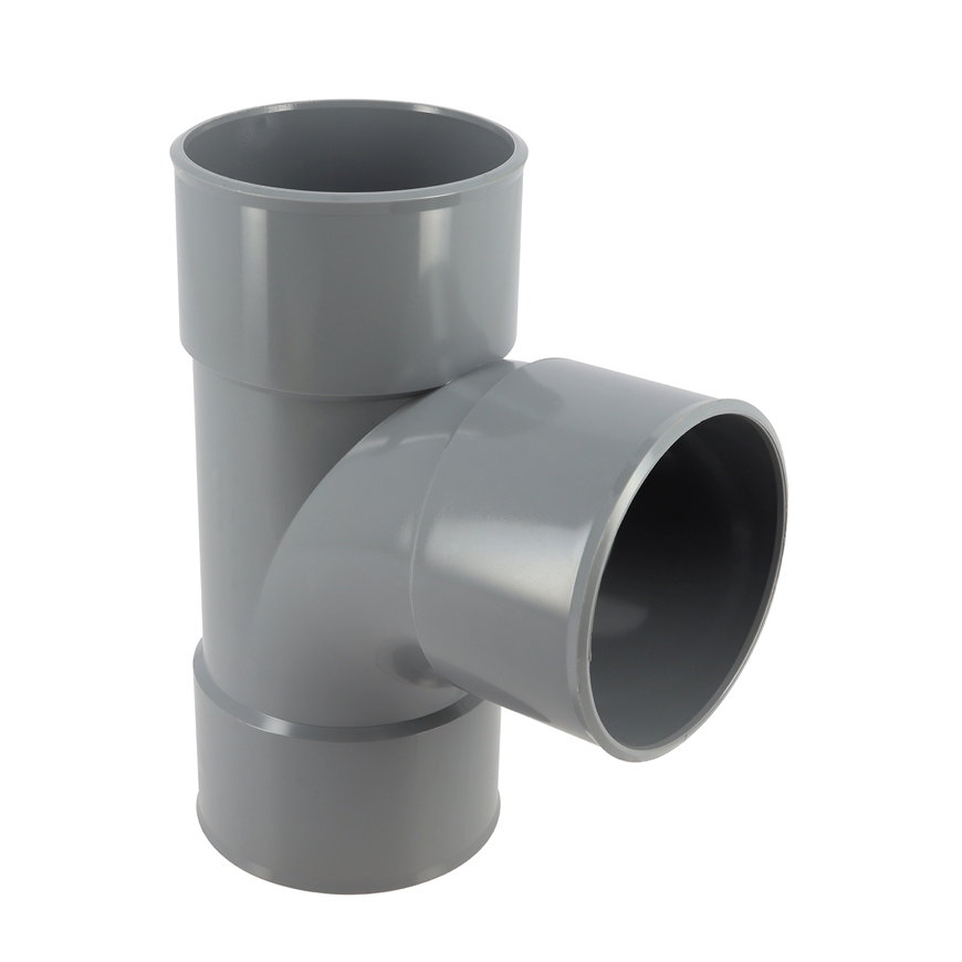 Nicoll T-stuk 88°, pvc, 3x inwendig lijm, grijs, 75 mm 