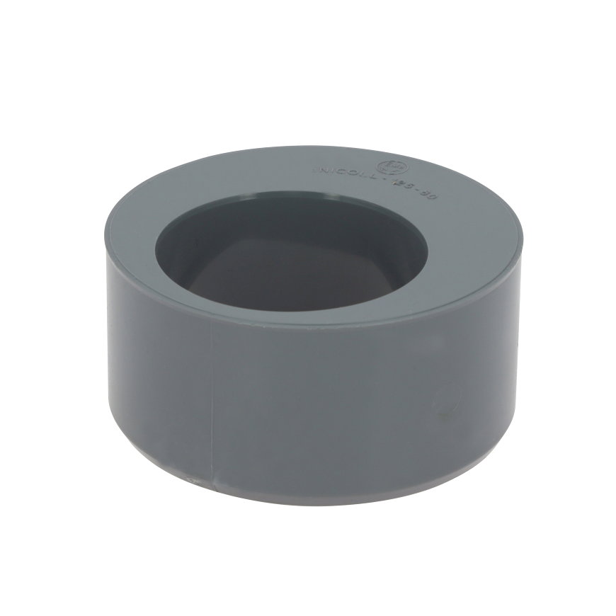 Nicoll verloopring, pvc, excentrisch, inwendig x uitwendig lijm, grijs, 125 x 80 mm 