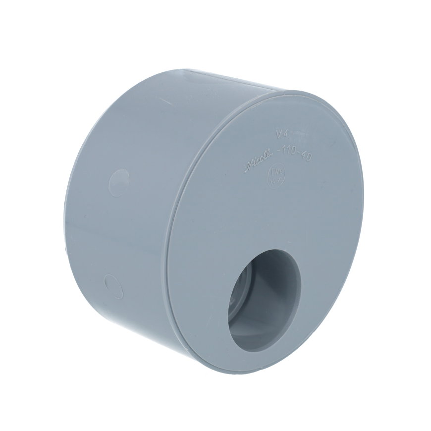 Nicoll verloopring, pvc, excentrisch, uitwendig x inwendig lijm, grijs, KOMO, 110 x 40 mm 