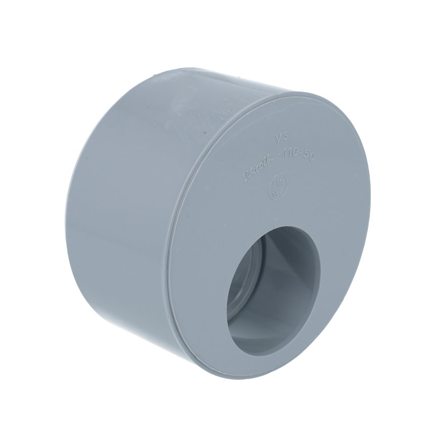 Nicoll verloopring, pvc, excentrisch, uitwendig x inwendig lijm, grijs, KOMO, 110 x 50 mm 