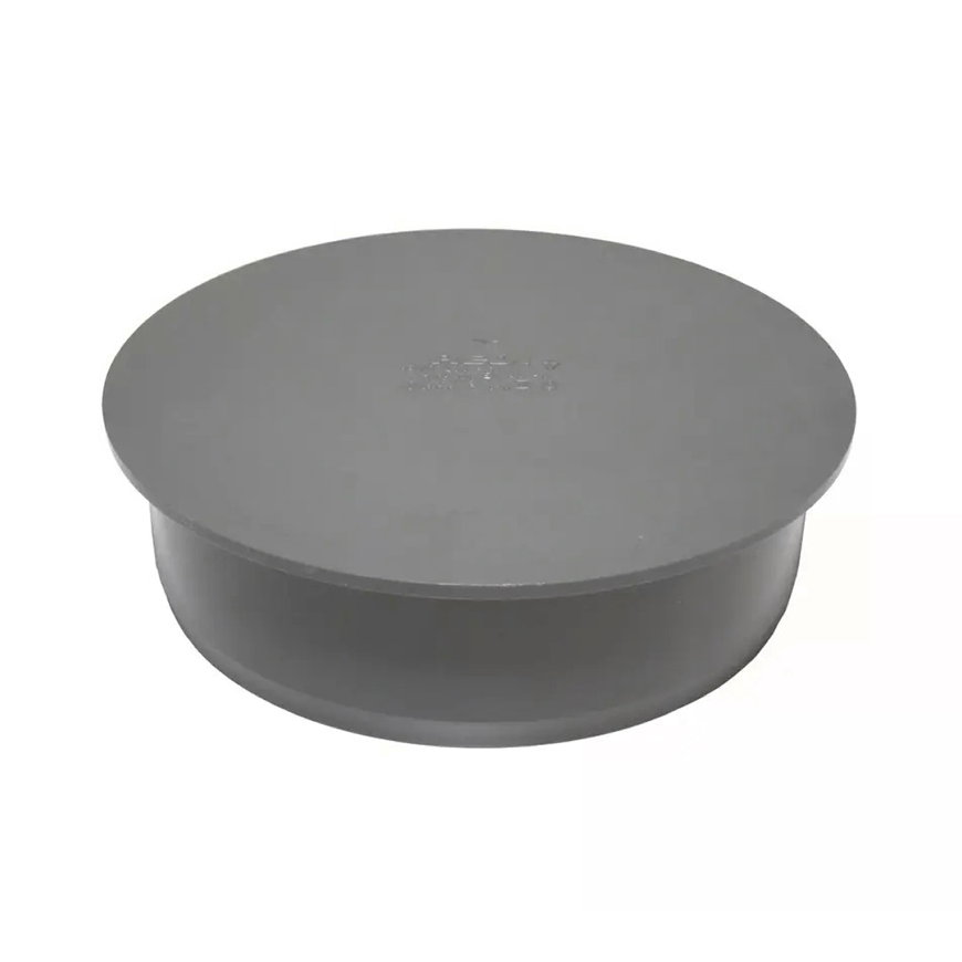 Wavin eindkap, pvc, 1x inwendig lijm, grijs, KOMO, SN4, 110 mm 