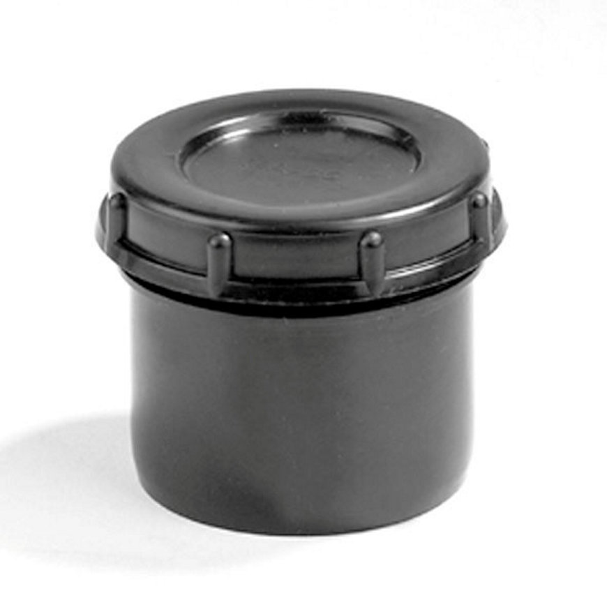 Dyka pp eindstuk met schroefdeksel, zwart, 1x spie, 110 mm 