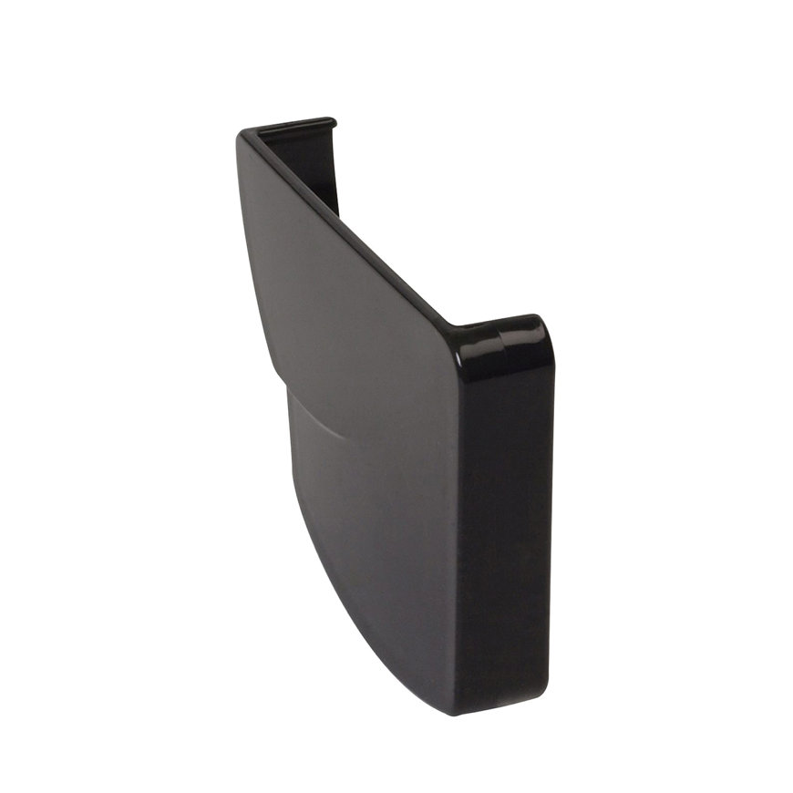 Nicoll Techtan Ovation Endstück für Rinnenauslauf, PVC, rechts, schwarz, RAL 9011, 125 mm