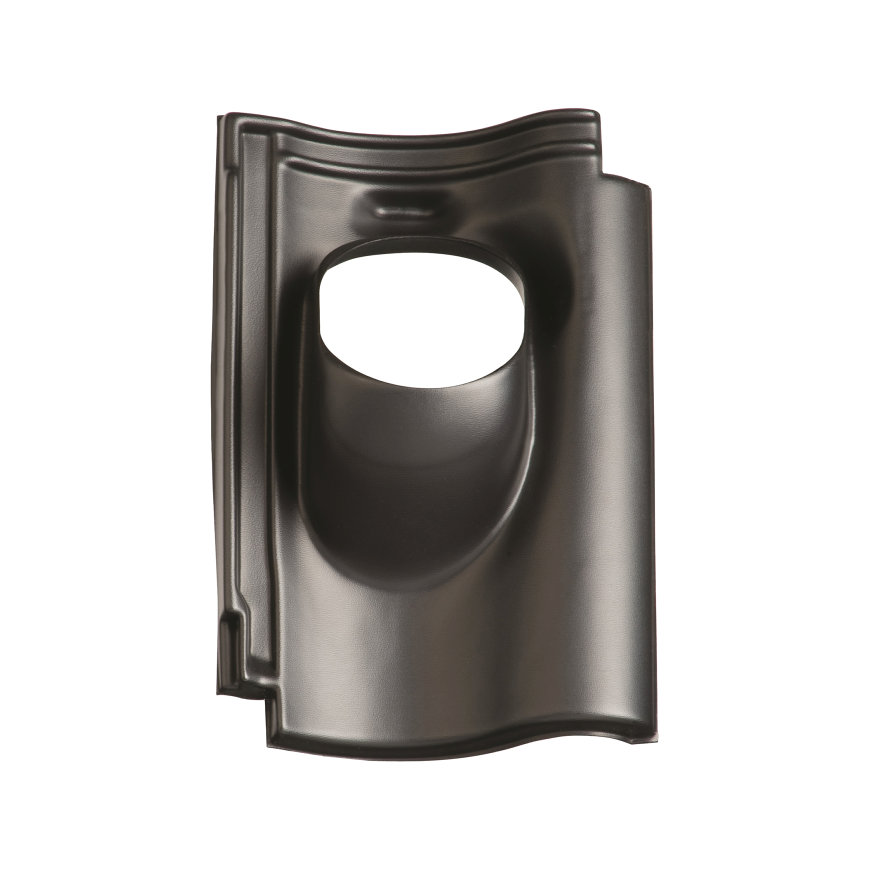 Ubbink dakdoorvoerpan, Nieuwe Hollander, kunststof, 131 mm, 1-pans, zwart, dakhelling 25 - 45° 
