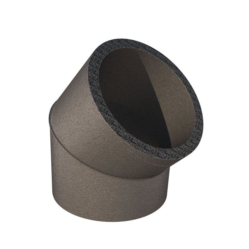 Ubbink Aerfoam bocht 45°, epe, grijs, 200 mm 