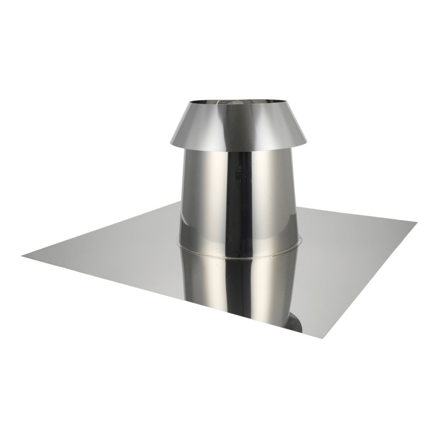 Dinak DW, rookgas dakdoorvoer inox, met stormkraag, type 019B, 300 mm 
