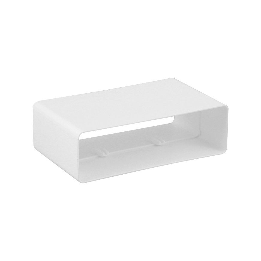 Nedco steekmof met terugslagklep, voor keukenventilatie, pvc, 2x mof, 204 x 60 mm 