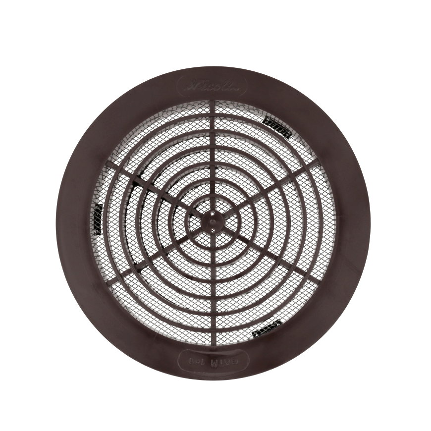 Nicoll ventilatierooster met vliegengaas, pvc, Ø 160 mm, bruin 