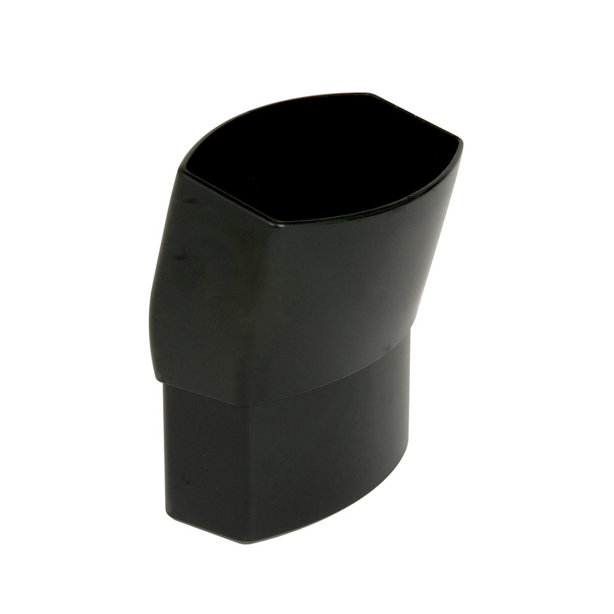Nicoll Techtan Ovation Fallrohrbogen 15&deg;, PVC, Klebemuffe x red. Spitzende, schwarz, 90 x 56 mm 