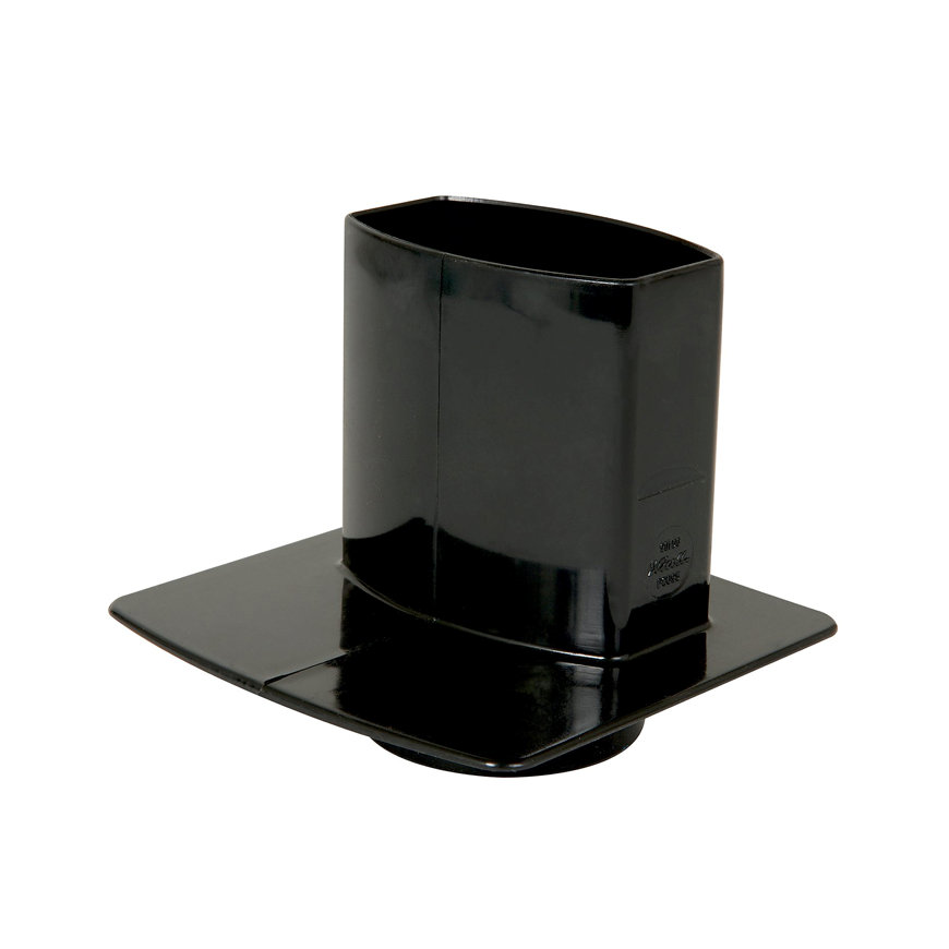 Nicoll Techtan Ovation hwa overgangsstuk, pvc, met grondplaat, inw lijm x spie, zwart, 90 x 56 mm 