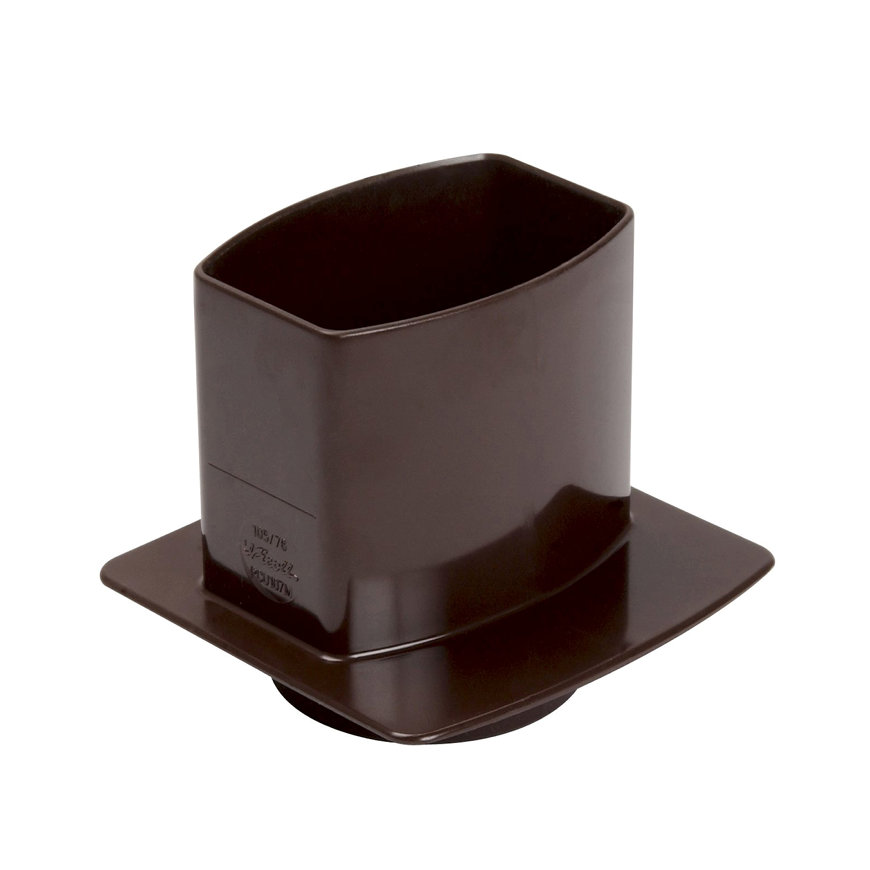 Nicoll Techtan Ovation hwa overgangsstuk, pvc, met grondplaat, inw lijm x spie, bruin, 105 x 76mm 