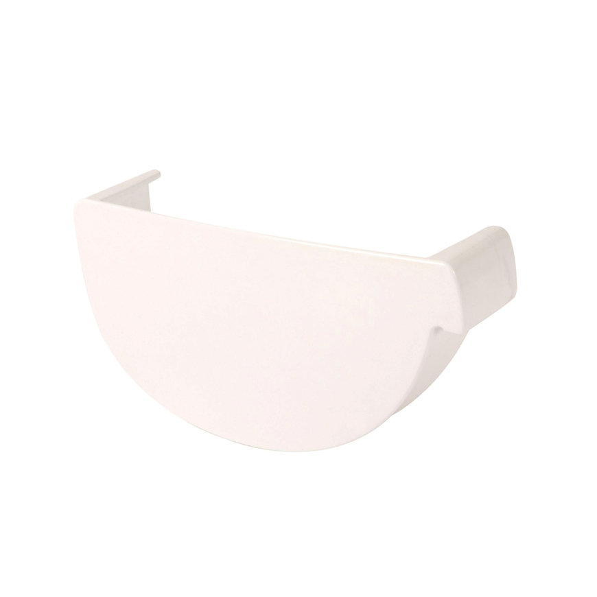 Nicoll Techtan Vodalis eindstuk voor mastgoot, pvc, links, wit, RAL 9010, 140 mm