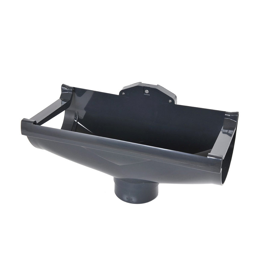 Nicoll Techtan Vodalis gootuitloop voor mastgoot, pvc, centraal, antraciet, 140 mm, uitloop 80 mm 