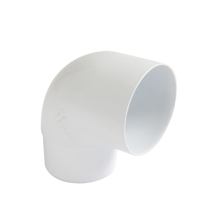 Nicoll Techtan hwa bocht 87°, pvc, inwendig lijm x verjongd spie, wit, RAL 9010, 80 mm