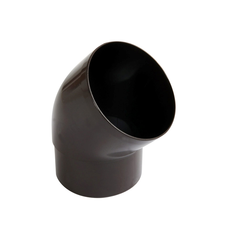 Nicoll Techtan hwa bocht 45&deg;, pvc, inwendig lijm x verjongd spie, bruin, RAL 8017, 80 mm 