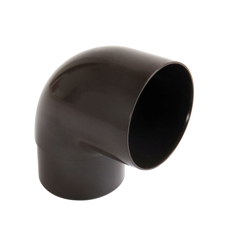 Nicoll Techtan hwa bocht 87&deg;, pvc, inwendig lijm x verjongd spie, bruin, RAL 8017, 100 mm 