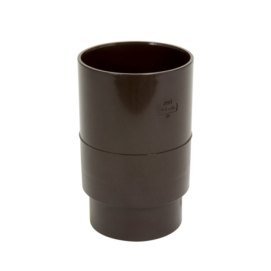 Nicoll Techtan verlengde hwa mof, pvc, inwendig lijm x verjongd spie, bruin, RAL 8017, 80 mm