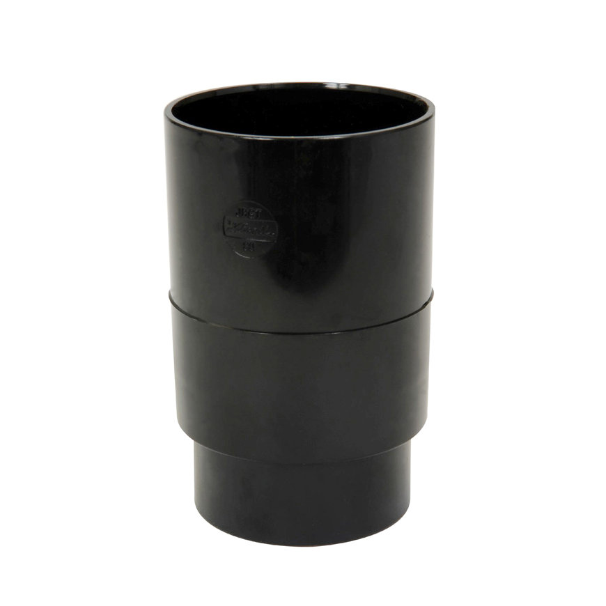 Nicoll Techtan verlengde hwa mof, pvc, inwendig lijm x verjongd spie, zwart, RAL 9011, 80 mm 