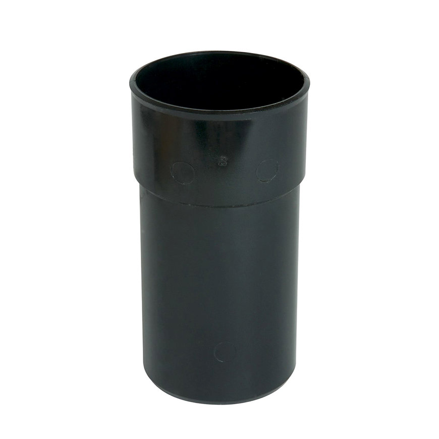 Nicoll Techtan Fallrohr-Muffe, PVC, Klebemuffe x Spitzende, schwarz, RAL 9011, 100 mm 