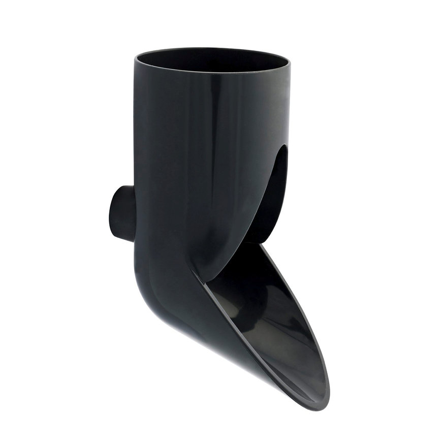 Nicoll Techtan hwa uitloop, pvc, gebogen, zwart, RAL 9011, 80 mm 