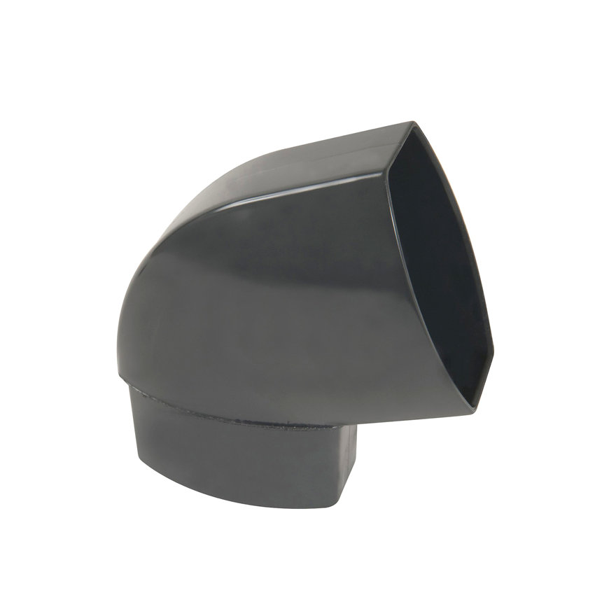 Nicoll Techtan Ovation platte hwa bocht 67&deg;, pvc, inw. lijm x verjongd spie, antraciet, 105 x 76mm 