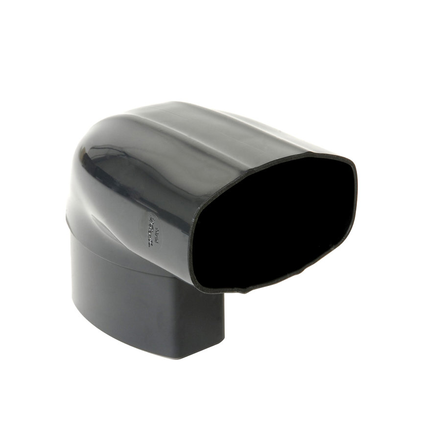 Nicoll Techtan Ovation hwa bocht 87&deg;, pvc, gedraaid, inw. lijm x verj. spie, antraciet, 105 x 76 mm 