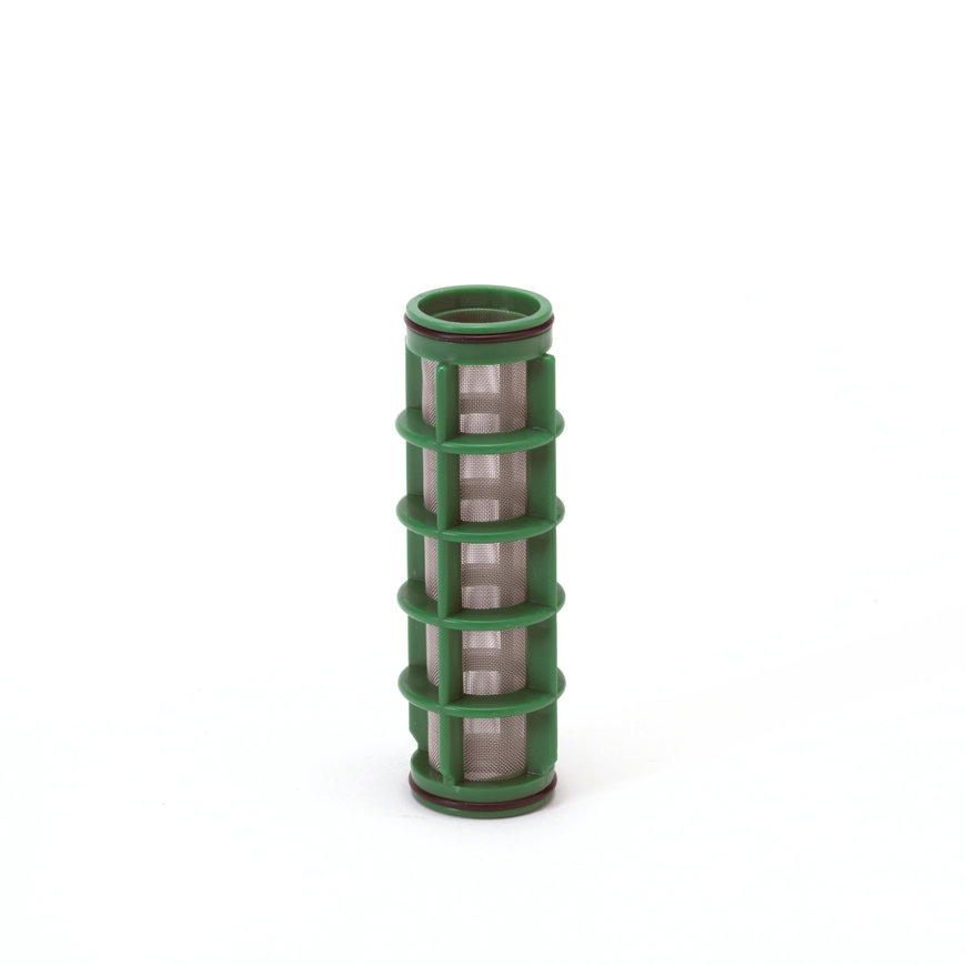 Amiad cil.zeef tbv kunststof filter ¾", d x l = 31 x 125 mm, zeefperforatie 0,50 mm, groen 