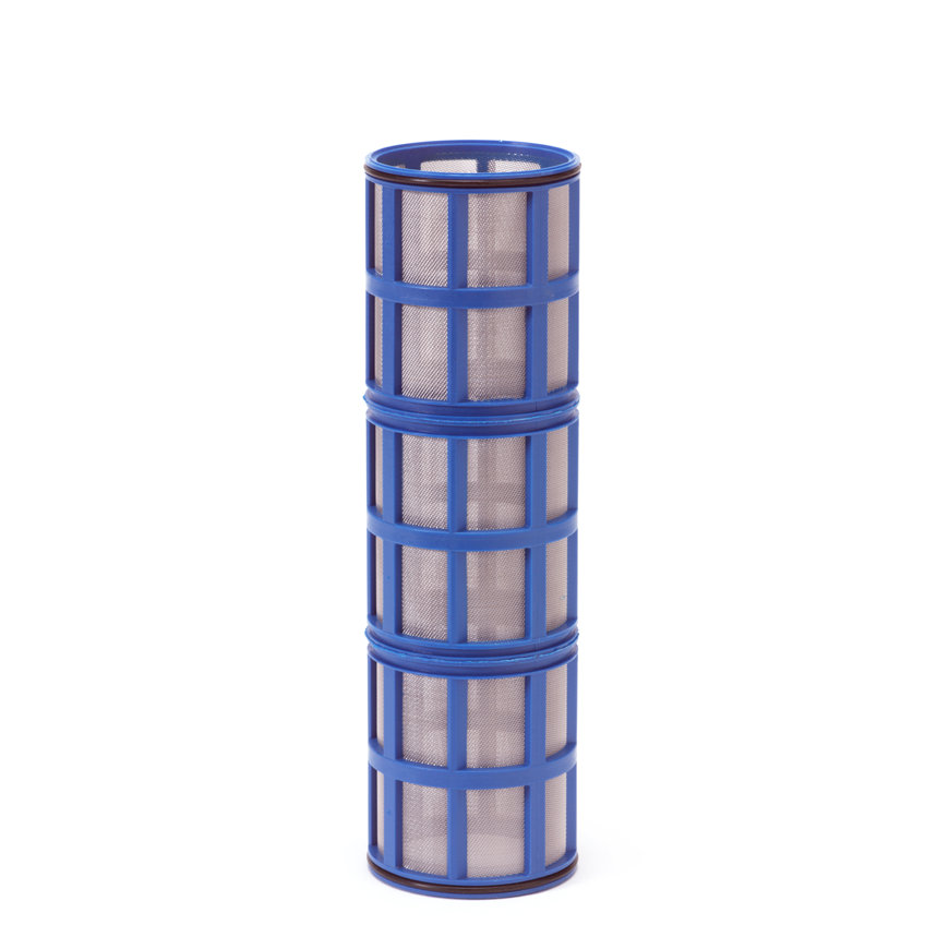 Amiad Zylindersieb für Kunststofffilter 3", T x L = 100 x 370 mm, Siebperforation 0,30 mm, blau 