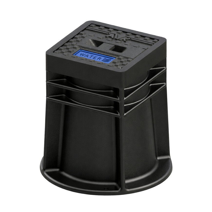 AVK straatpot voor afsluiter, type Pera, hdpe, serie 80/40, 190 x 190 x 275 mm, opschrift "water" 