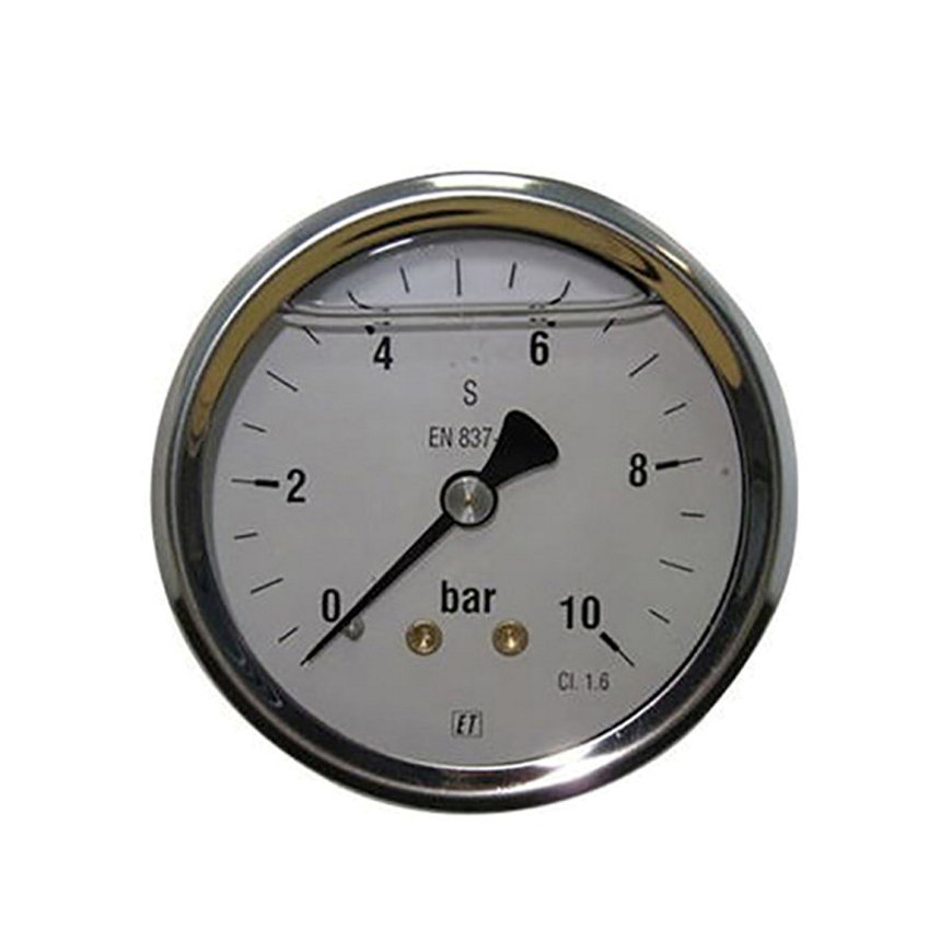 Rohrfedermanometer, Anschluss hinten, Glycerinfüllung, 0–6 bar 