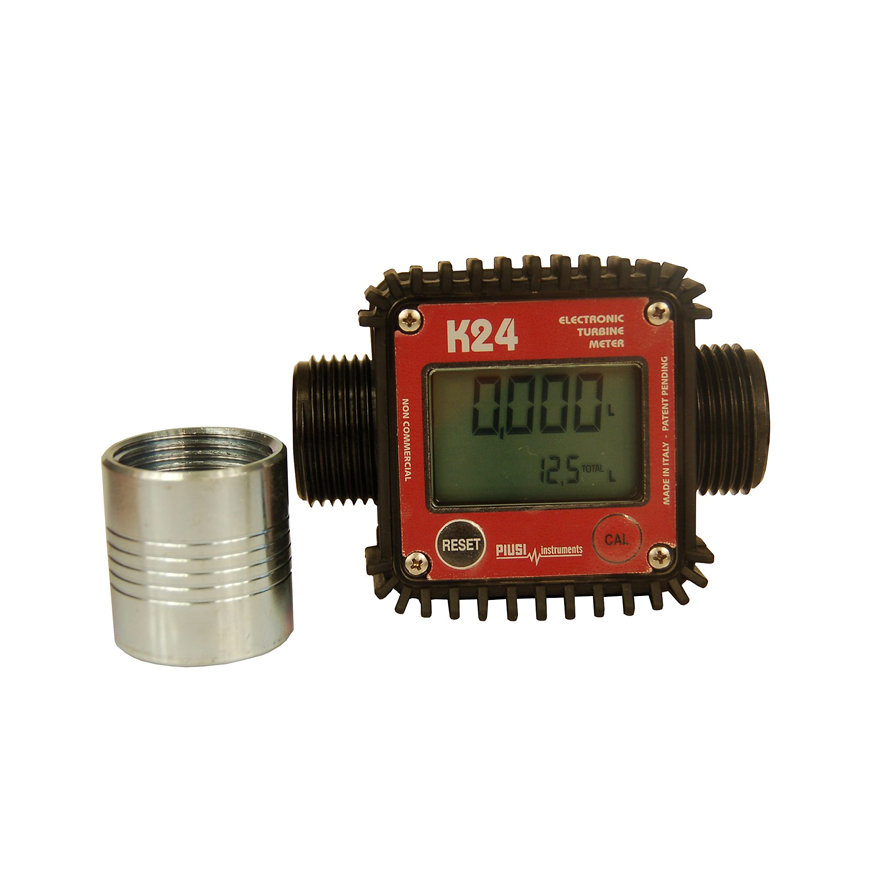 Piusi digitale vloeistofmeter, type K24, cap. 6-120 l/min, 5-cijferig telwerk 