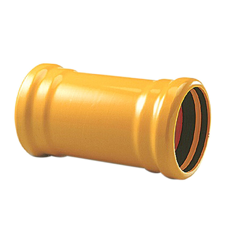 Pipelife overschuifmof voor gas, slagvast pvc, geel, Gastec QA, 2x manchet, 110 mm 
