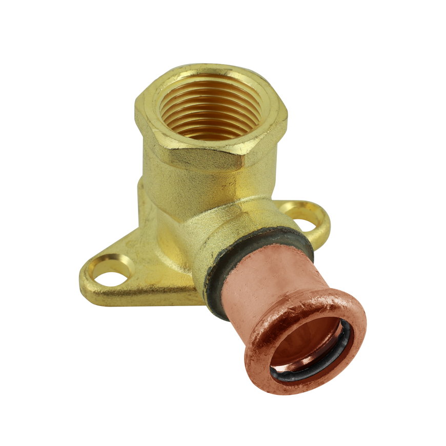 Bonfix muurplaat, Press, roodkoper, binnendraad x pers, epdm, Kiwa, ½" x 15 mm 