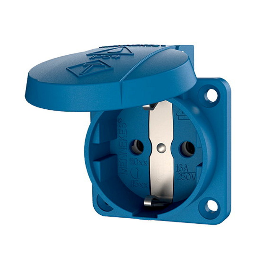Mennekes wandcontactdoos, 230 V, 2-polig, 16 A, schroefklem, blauw 