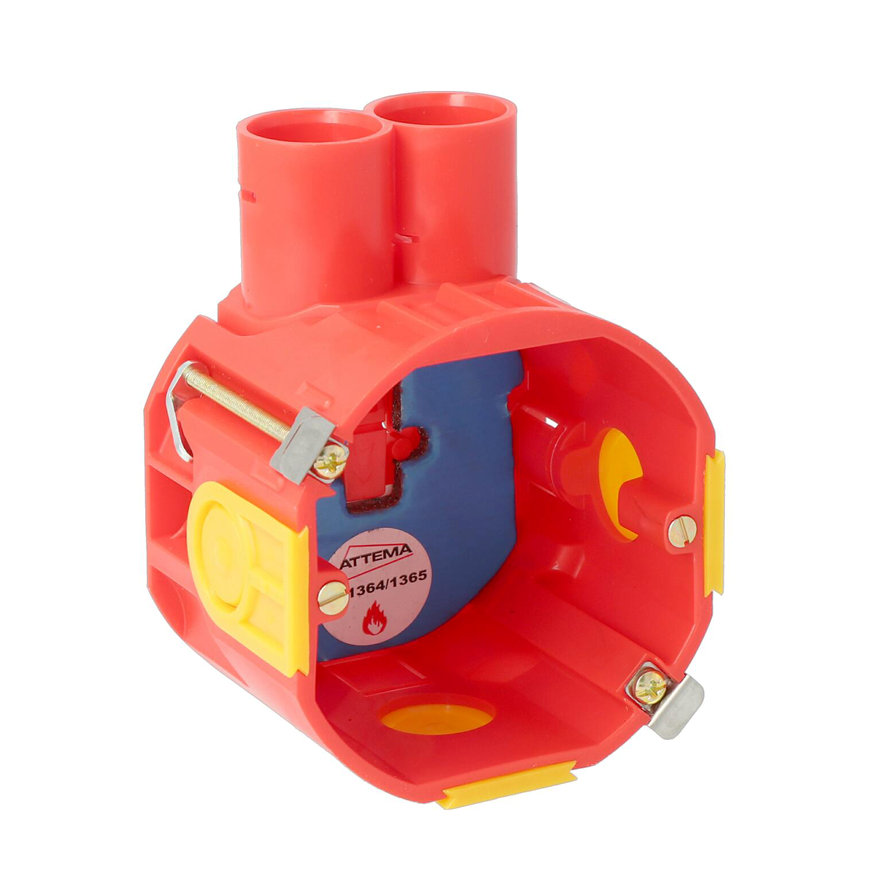 Attema hollewanddoos, type UHW50-BW, brandwerend, 2x 16/19 mm, diepte 50 mm 