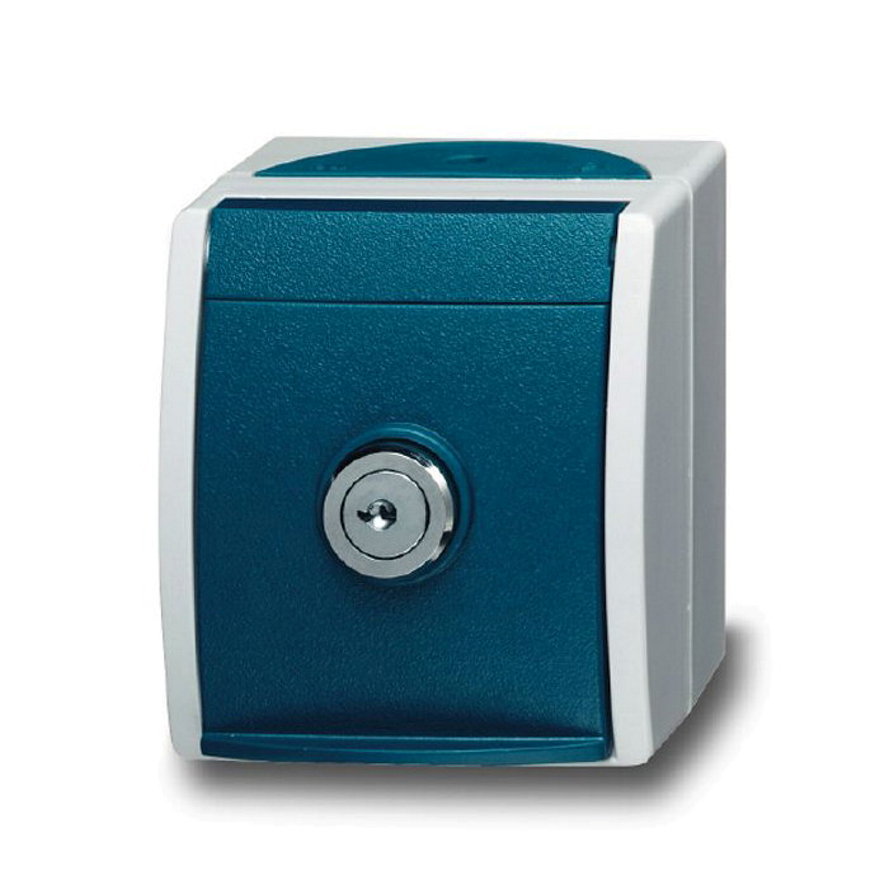 ABB Busch-Jaeger Ocean spwd wandcontactdoos met randaarde, 1 voudig, met slot, IP44 